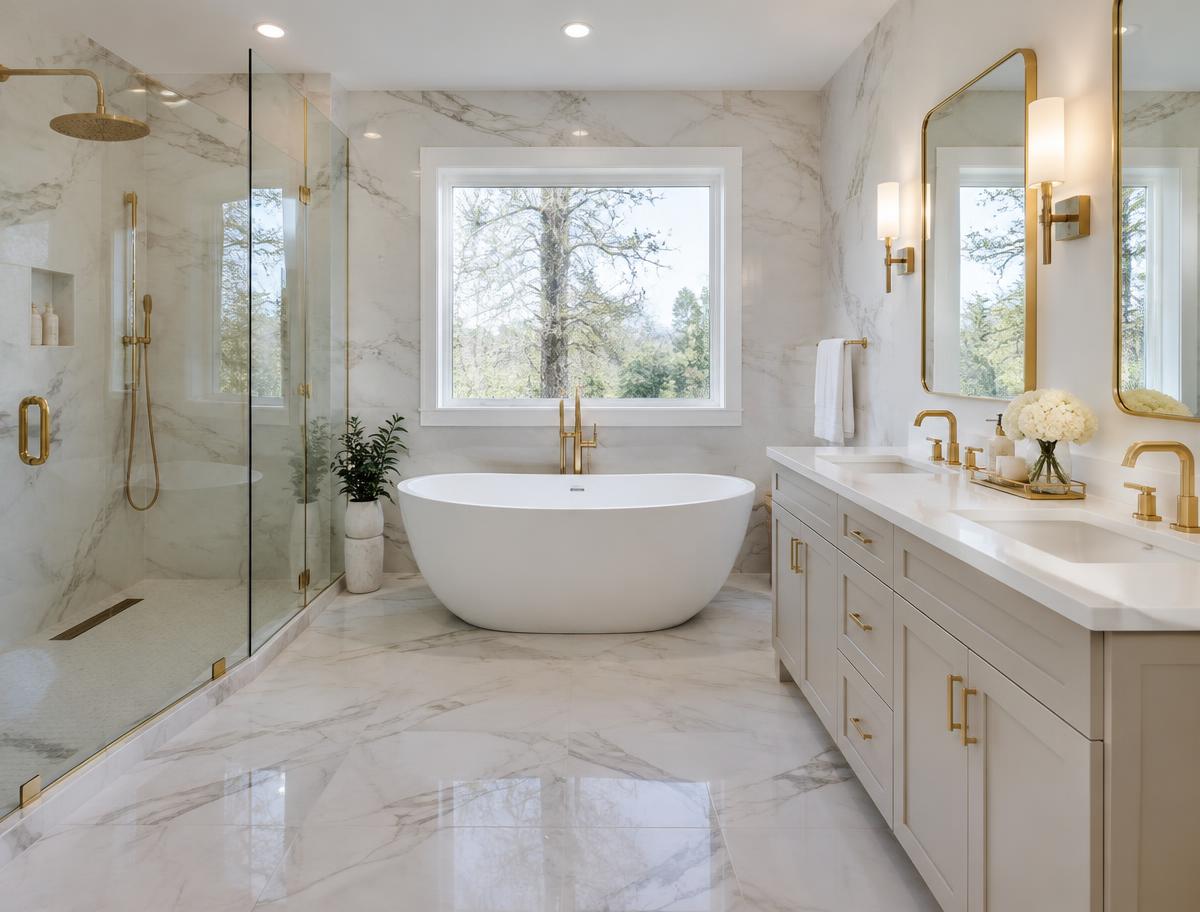 After: Marble Primary Suite